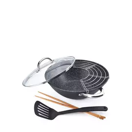 Чугунный казан со стеклянной крышкой