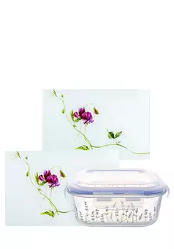 Доски разделочные из стекла 2 шт, + контейнер