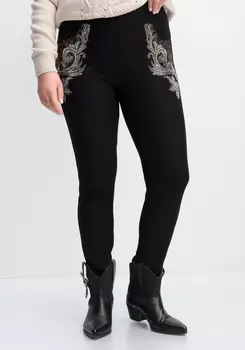 Джеггинсы со стразами по бокам