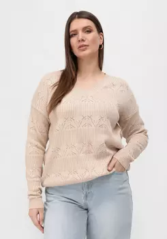 Джемпер с V-образным вырезом ажурный