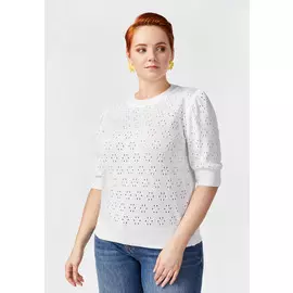 Джемпер прямого кроя ажурной вязки
