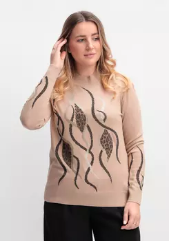 Джемпер с абстракцией на рукавах и полочке