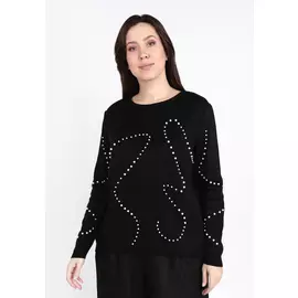 Джемпер с абстрактным рисунком из жемчуга