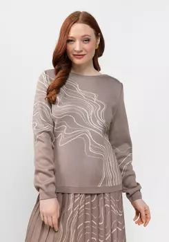 Джемпер с абстрактным рисунком "Волны"