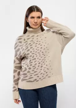 Джемпер с асимметричным расположением рисунка