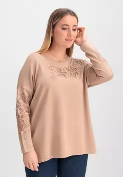 Джемпер с декоративной цветочной вышивкой