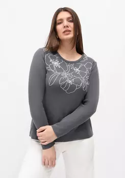 Джемпер с графичными цветами