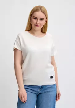 Джемпер с оригинальным вырезом без рукава