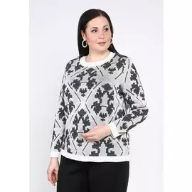 Джемпер с орнаментом прямого кроя