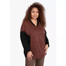 Джемпер со вставками из экозамши