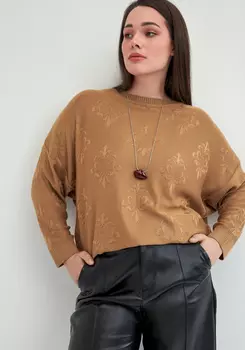 Джемпер структурной вязки свободного силуэта