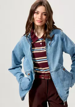 Джинсовая куртка с капюшоном