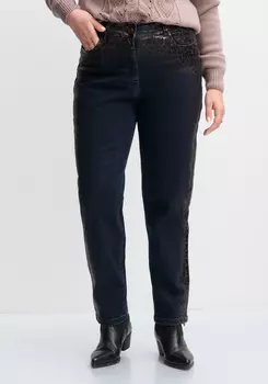 Джинсы с леопардовым напылением