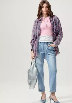 Джинсы с резинкой по поясу