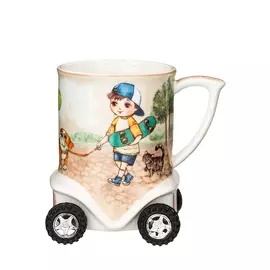 Фарфоровая кружка на колёсиках