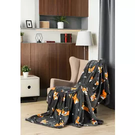 Фланелевое плед-покрывало «Веселый корги»