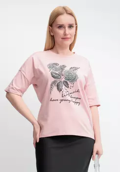 Футболка с принтом "Зеленый цветок"