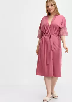 Халат с отделкой кружевом