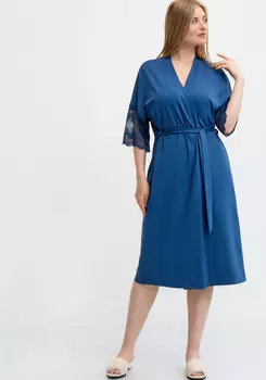 Халат с отделкой кружевом