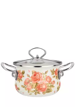 Эмалированная кастрюля "Корейская роза"