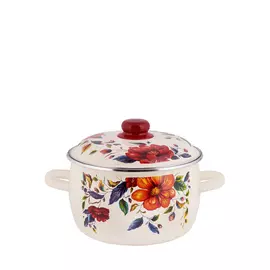 Эмалированная кастрюля с крышкой «Анемоны»