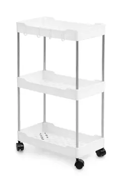 Этажерка широкая 3-х ярусная на колесах