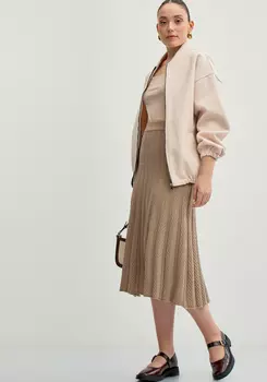 Юбка миди фактурная на широком поясе