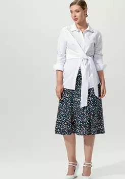 Юбка миди с цветочным принтом