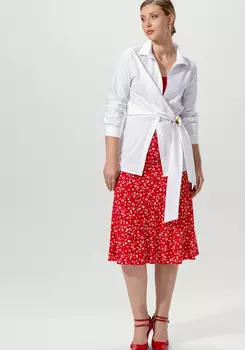 Юбка миди с цветочным принтом