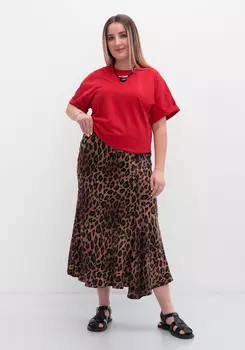 Юбка миди с леопардовым принтом