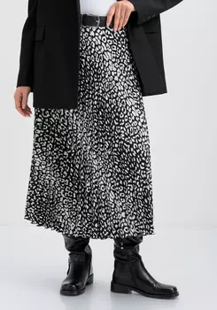 Юбка плиссированная с леопардовым принтом