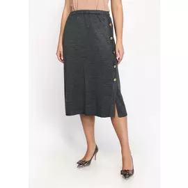 Юбка с имитацией запаха и декором из пуговиц