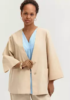 Кардиган изо льна с карманами