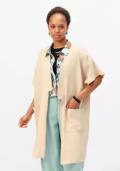 Кардиган-накидка оверсайз со спущенным плечом