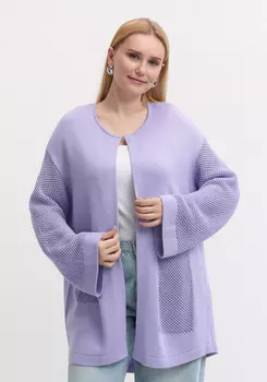 Кардиган оригинальной вязки прямого кроя