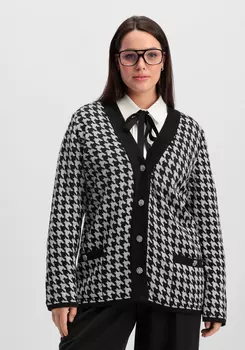 Кардиган с орнаментом "гусиная лапка"