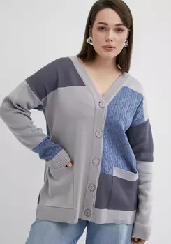 Кардиган с разноцветными вставками