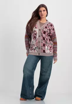 Кардиган жаккардовый с рисунком на пуговицах