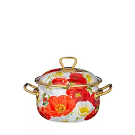 Кастрюля эмалированная с крышкой "Маки"