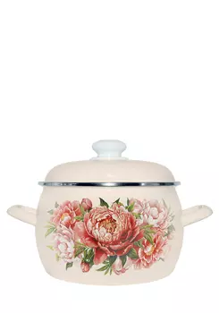 Кастрюля с крышкой "Букет пионов"