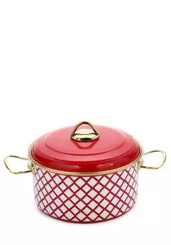 Кастрюля с жаропрочной эмалью и крышкой