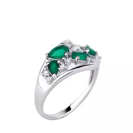 Кольцо серебряное "Агата"