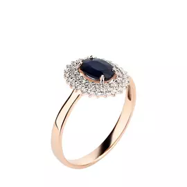 Кольцо серебряное "Блеск сапфира"