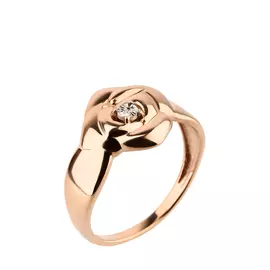 Кольцо серебряное "Бриллиантовая роза"