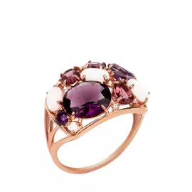 Кольцо серебряное "Флер"