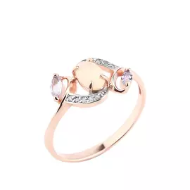 Кольцо серебряное "Нежный опал"