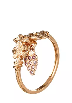 Кольцо серебряное "Райский виноград"