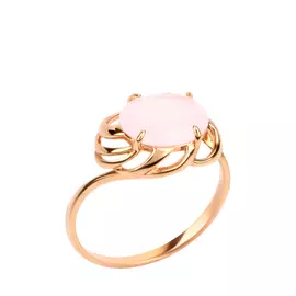 Кольцо серебряное "Розовый лед"