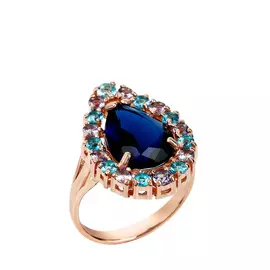 Кольцо серебряное "Сапфировые острова"