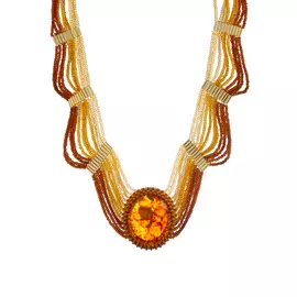 Колье "Янтарная волна"
